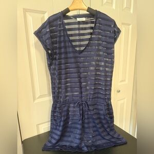 Calvin Klein Navy Mesh Coverup Swimwear Coverup Medium NWOT